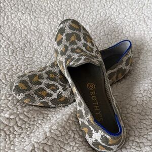 Rothy's Leopard Print Flats - Gray, Gold, and Blue